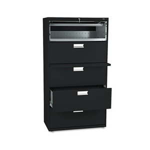 HON COMPANY 685LP 600 Series Five-Drawer Lateral File, 36w x 19-1/4d, Black by HON COMPANY