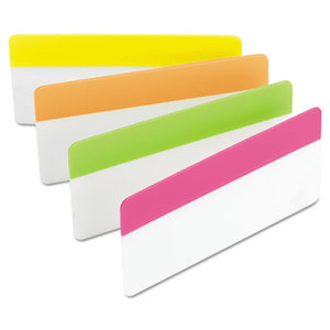 3M 686-PLOY3IN Durable File Tabs, 3 x 1 1/2, Bright Colors, 24/Pack by 3M/COMMERCIAL TAPE DIV.