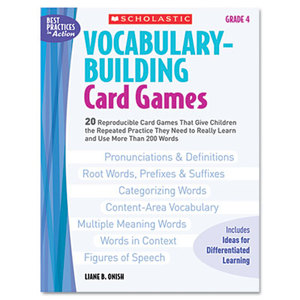 Vocabulary Building Card Games, Grade Four, 80 pages by SCHOLASTIC INC.
