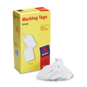 White Marking Tags, Paper, 2 3/4 x 1 11/16, White, 1,000/Box by AVERY-DENNISON