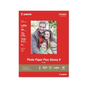 Canon, Inc 2311B001 Photo Paper Plus Glossy II, 8-1/2 x 11, 10.6 mil, White, 20 Sheets/Pack by CANON USA, INC.