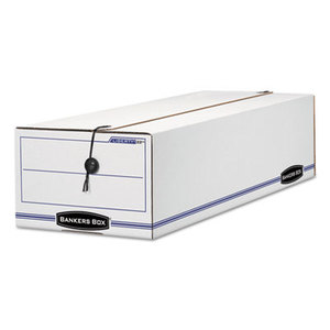 LIBERTY Basic Storage Box, Record Form, 8-3/4 x 23-3/4 x 7, White/Blue, 12/CT by FELLOWES MFG. CO.