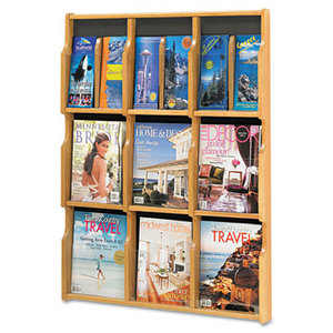 Safco Products 5702MO Expose Adj Magazine/Pamphlet Nine Pocket Display, 29-3/4w x 38-1/4h, Medium Oak by SAFCO PRODUCTS