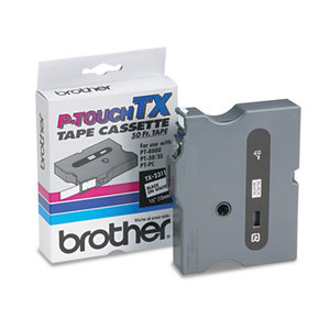 Brother Industries, Ltd TX-2311 TX Tape Cartridge for PT-8000, PT-PC, PT-30/35, 1/2w, Black on White by BROTHER INTL. CORP.