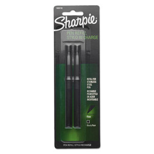 Refill for Stainless Steel Pen, Fine, Black, 2/Pack by SANFORD