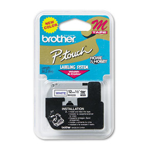 Brother Industries, Ltd MK-233 M Series Tape Cartridge for P-Touch Labelers, 1/2w, Blue on White by BROTHER INTL. CORP.