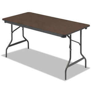 ICEBERG ENTERPRISES, LLC 55314 Economy Wood Laminate Folding Table, Rectangular, 60w x 30d x 29h, Walnut by ICEBERG ENTERPRISES