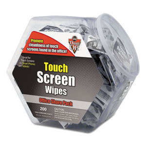 Touch Screen Wipes, 5 x 6, 200 Individual Foil Packets by FALCON SAFETY