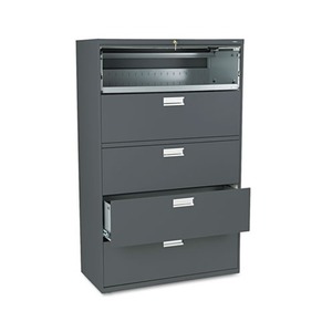 600 Series Five-Drawer Lateral File, 42w x 19-1/4d, Charcoal by HON COMPANY