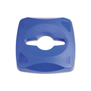 Untouchable Single Stream Recycling Top, Blue by RUBBERMAID COMMERCIAL PROD.