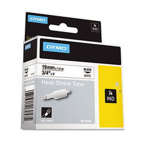 DYMO DYM18057 Rhino Heat Shrink Tubes Industrial Label Tape Cassette, 3/4" x 5 ft, White by DYMO