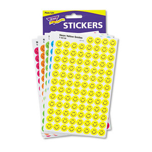 TREND ENTERPRISES, INC. T1942 SuperSpots and SuperShapes Sticker Variety Packs, Neon Smiles, 2,500/Pack by TREND ENTERPRISES, INC.
