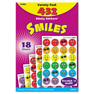 Stinky Stickers Variety Pack, Smiles, 432/Pack by TREND ENTERPRISES, INC.