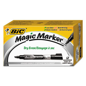 BIC DETKITP61 Low Odor & Bold Writing Dry Erase Marker, Chisel Tip, Assorted, 4/Pack by BIC CORP.