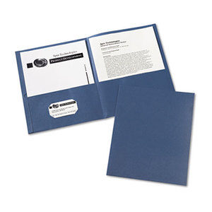 Avery 47985 Two-Pocket Portfolio, Embossed Paper, 30-Sheet Capacity, Dark Blue, 25/Box by AVERY-DENNISON