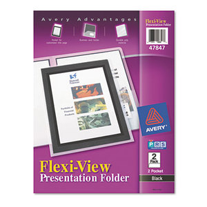 Avery 47847 Flexi-View Two-Pocket Polypropylene Folder, Translucent Black, 2/Pack by AVERY-DENNISON