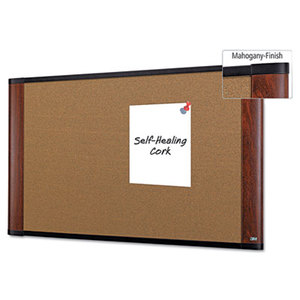 3M C4836MY Cork Bulletin Board, 48 x 36, Mahogany Frame by 3M/COMMERCIAL TAPE DIV.