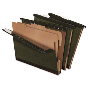 Cardinal Brands, Inc 59254 SureHook Reinforced Hanging Folder, 2 Dividers, Letter, Standard Green, 10/Box by ESSELTE PENDAFLEX CORP.