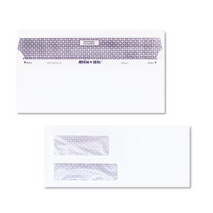 QUALITY PARK PRODUCTS 67529 Reveal-N-Seal Double Window Invoice Envelope, Self-Adhesive, White, 500/Box by QUALITY PARK PRODUCTS