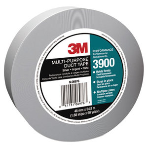 3M 3900 Poly-Coated Cloth Duct Tape, General Maintenance, 48mm x 54.8m, Silver by 3M/COMMERCIAL TAPE DIV.