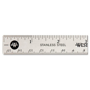 ACME UNITED CORPORATION 10414 Stainless Steel Office Ruler With Non Slip Cork Base, 6" by ACME UNITED CORPORATION