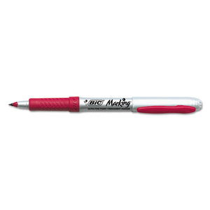 BIC GPMU11 RED Marking Ultra-Fine Tip Permanent Marker, Rambunctious Red by BIC CORP.