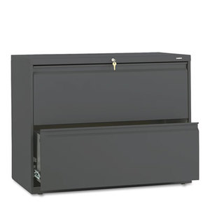 800 Series Two-Drawer Lateral File, 36w x 19-1/4d x 28-3/8h, Charcoal by HON COMPANY