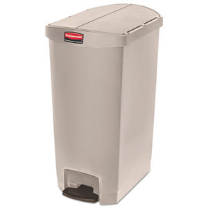 RUBBERMAID COMMERCIAL PROD. FG1883551 Slim Jim Resin Step-On Container, End Step Style, 18 gal, Beige by RUBBERMAID COMMERCIAL PROD.