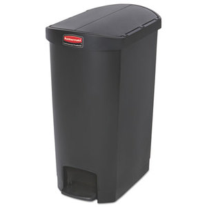 RUBBERMAID COMMERCIAL PROD. FG1883612 Slim Jim Resin Step-On Container, End Step Style, 13 gal, Black by RUBBERMAID COMMERCIAL PROD.