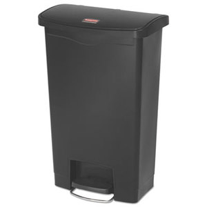 RUBBERMAID COMMERCIAL PROD. FG1883611 Slim Jim Resin Step-On Container, Front Step Style, 13 gal, Black by RUBBERMAID COMMERCIAL PROD.