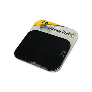 Polyester Mouse Pad, Nonskid Rubber Base, 9 x 8, Black by FELLOWES MFG. CO.