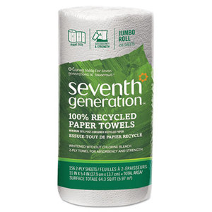 100% Recycled Paper Towel Rolls, 2-Ply, 11 x 5.4 Sheets, 156 Sheets/RL, 24/CT by SEVENTH GENERATION