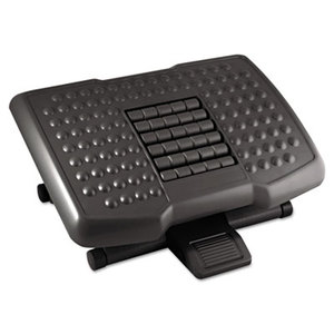 Premium Adjustable Footrest With Rollers, Plastic, 18w x 13d x 4h, Black by KANTEK INC.