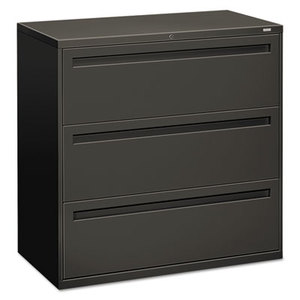 700 Series Three-Drawer Lateral File, 42w x 19-1/4d, Charcoal by HON COMPANY