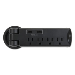 Safco Products 2069BL Pull-Up Power Module, 4 outlets, 2 USB Ports, 8 ft Cord, Black by SAFCO PRODUCTS