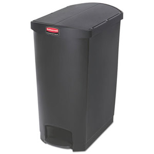 RUBBERMAID COMMERCIAL PROD. FG1883616 Slim Jim Resin Step-On Container, End Step Style, 24 gal, Black by RUBBERMAID COMMERCIAL PROD.