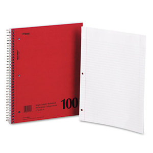 DuraPress Cover Notebook, College Rule, 8 1/2 x 11, White, 100 Sheets by MEAD PRODUCTS