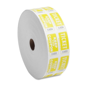 Sparco Products 99270 Ticket Roll, Double w/Coupon, 2000/RL, Yellow by Sparco