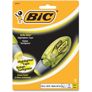 BIC BLHTP11YW Highlighter Tape w/Dispenser, Yellow by BIC