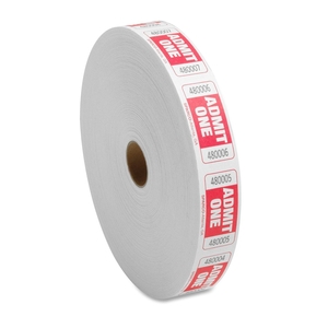 Sparco Products 99120 Admit One Roll Tickets, 2000 Tickets Per Roll, Red by Sparco