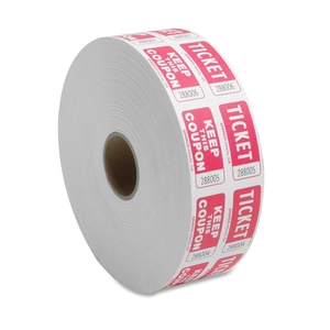 Sparco Products 99220 Ticket Roll, Double w/Coupon, 2000/RL, Red by Sparco