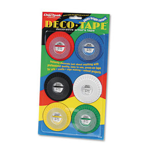 Deco Bright Decorative Tape, 1/8" x 324", Red/Black/Blue/Green/Yellow, 6/Pack by CHARTPAK/PICKETT