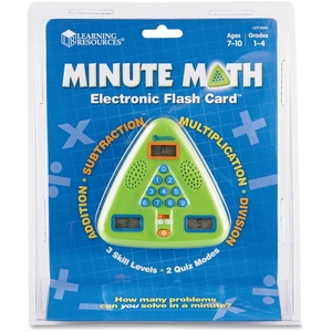 Minute Math Electronic Flash Card Have you heard the buzz? Electronic flash cards are a great way to give math skills a jolt! Reinforces addition, subtraction, multiplication and division. Offers 60-second timed mode, untimed mode, and 3 levels of difficu by Learning Resources