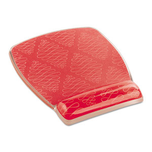 Fun Design Clear Gel Mouse Pad Wrist Rest, 6 4/5 x 8 3/5 x 3/4, Coral Design by 3M/COMMERCIAL TAPE DIV.