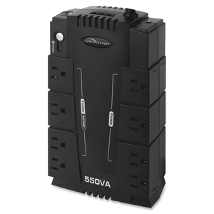 UPS Backup System w/ AVR,8 Outlets,550VA,330W,6' Cord,Black by Compucessory