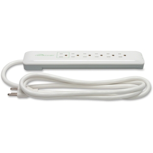 Surge Protector, 6-Outlet, 1080 Joules, 6' Cord, White by Compucessory