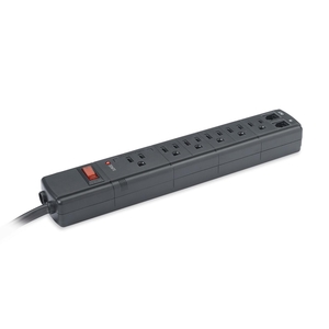 Surge Protectors, 1500 Joules, 6 Outlets, 4' Cord, Black by Compucessory