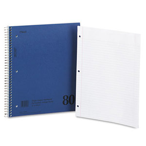 MeadWestvaco 06548 DuraPress Cover Notebook, College Rule, 8 1/2 x 11, White, 80 Sheets by MEAD PRODUCTS