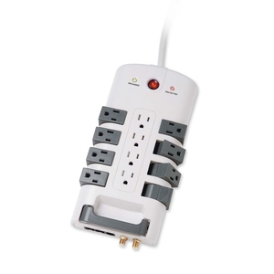 Rotating Surge Protector,4320 Joules,12 Outlets,6'Cord,WE/GY by Compucessory