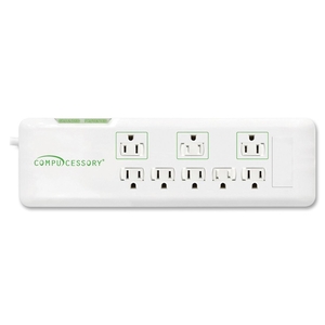 Compucessory 09854 Surge Protector, 8-Outlet, 2160 Joule, 6' Cord, White by Compucessory